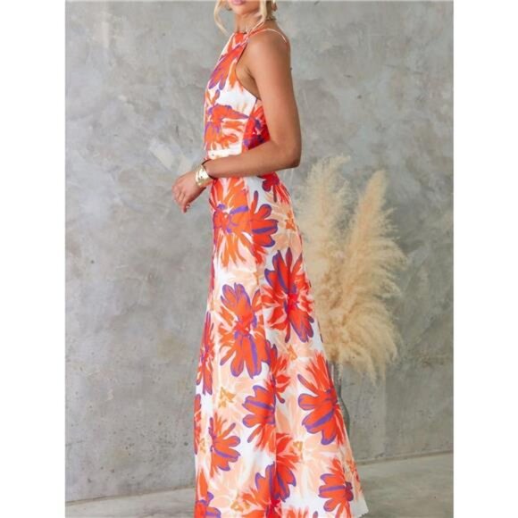 Printed Backless Sleeveless Maxi Dress - Picture 8 of 15